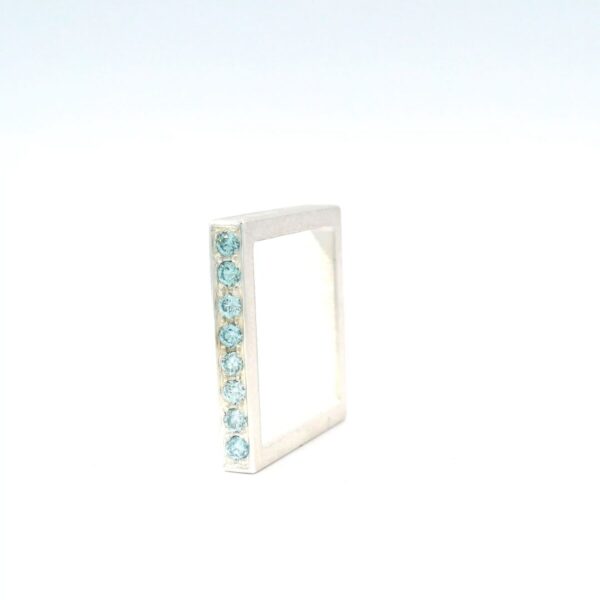 Ring Square Brillanten hellblau