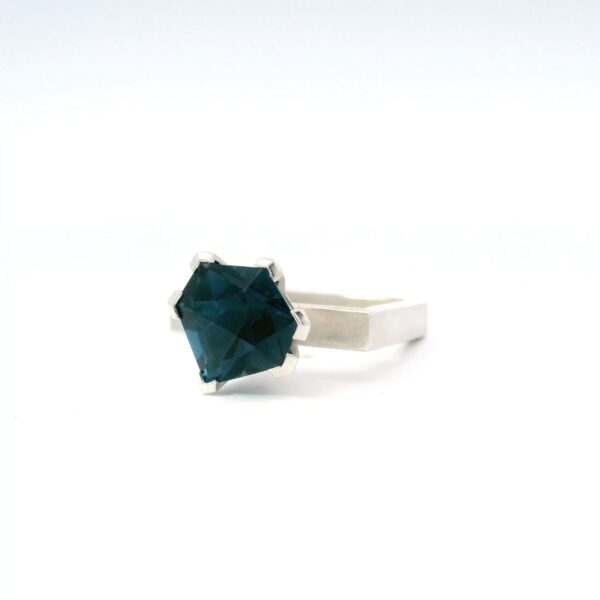 Ring Square Topas London Blue – Bild 3