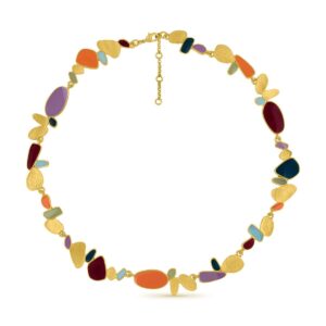 Kette Joid Art Thalus Messing vergoldet mit Emaille von Schmuck Atelier Meinck