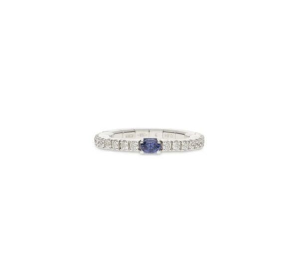 Extensible Ring 2 Weißgold mit Saphir