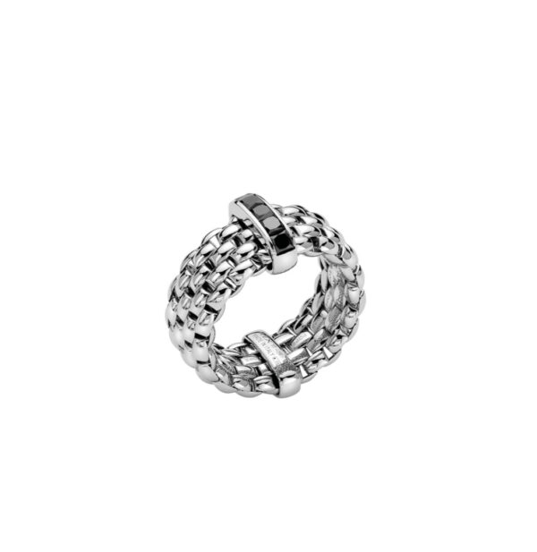 FOPE Ring, Weissgold mit schwarzen Diamanten von Schmuck Atelier Meinck