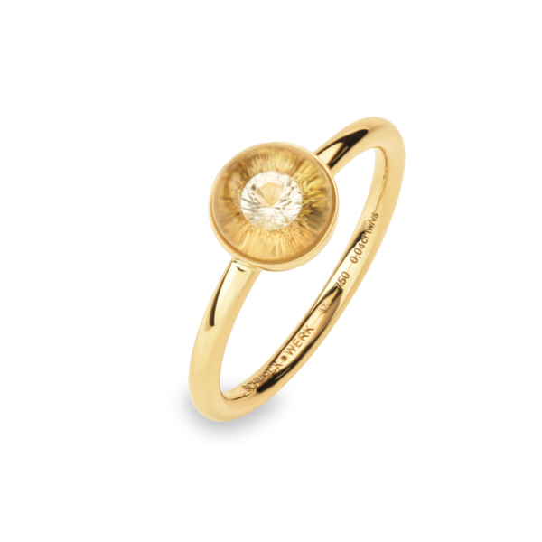 Schmuckwerk Ring Kollektion Glasklar Gelbgold mit Brillant von Schmuck Atelier Meinck