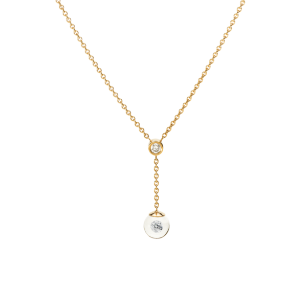 Schmuckwerk Kette Kollektion Glasklar Gelbgold mit 2 Brillanten von Schmuck Atelier Meinck