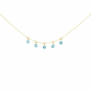 Kette Flying Diamonds, 750 Geldgold, Light Blue Topas von Schmuck Atelier Meinck