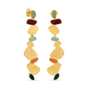 Ohrringe Joid Art Thalus Messing vergoldet mit Emaille von Schmuck Atelier Meinck