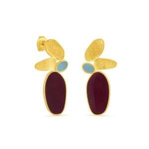 Ohrringe Joid Art Thalus Messing vergoldet mit Emaille von Schmuck Atelier Meinck