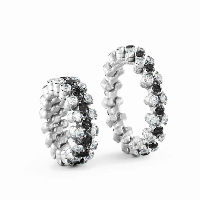 schmuck atelier Meinck-serafino consoli-flexibler Ring-diamantbesetzer Memoire-Ring-Farbedelsteine