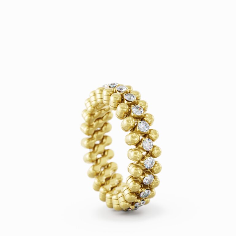 schmuck atelier Meinck-serafino consoli-flexibler Ring-diamantbesetzer Memoire-Ring-gold