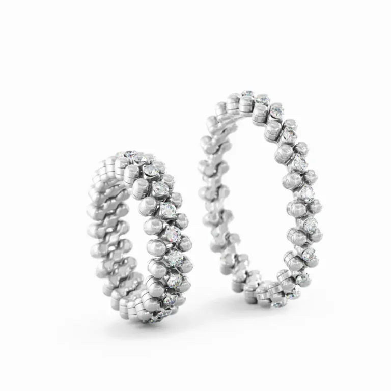 schmuck atelier Meinck-serafino consoli-flexibler Ring-diamantbesetzer Memoire-Ring-silber