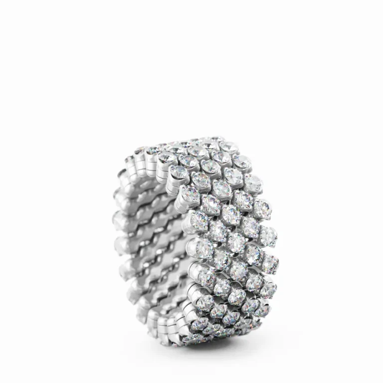 schmuck atelier Meinck-serafino consoli-flexibler Ring-diamantbesetzer Memoire-Ring-silber
