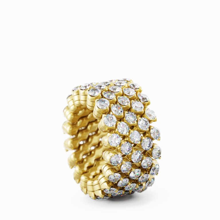 schmuck atelier Meinck-serafino consoli-flexibler Ring-diamantbesetzer Memoire-Ring-gold